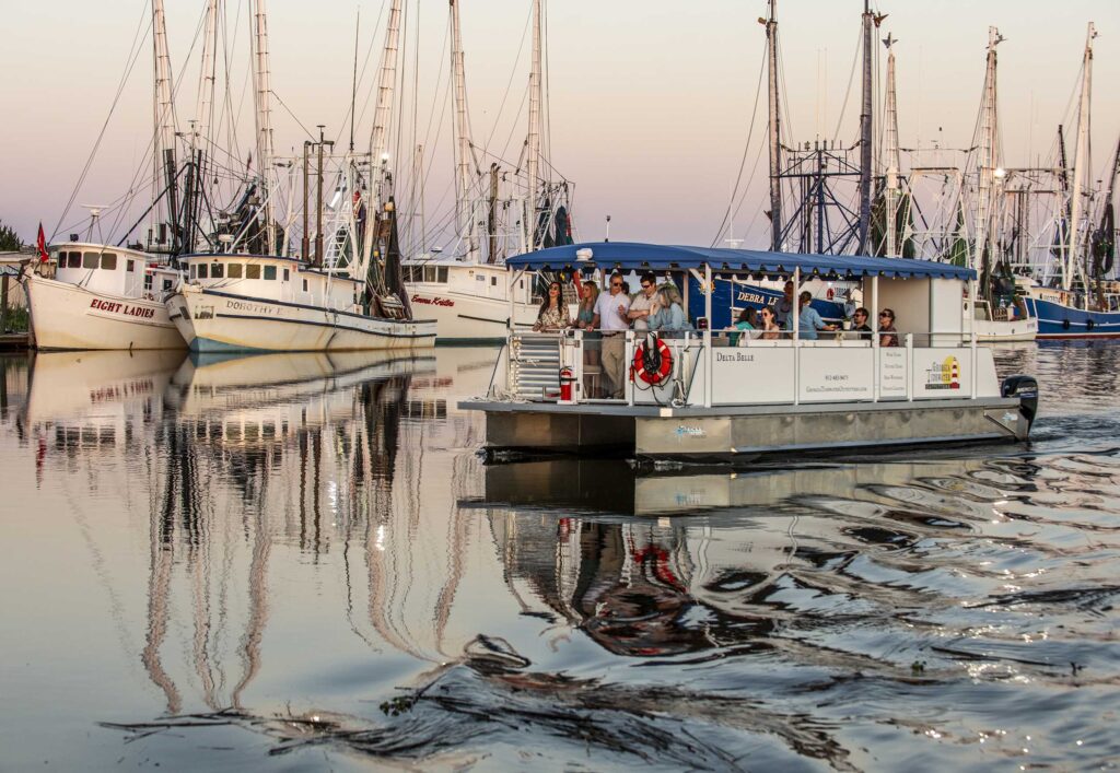 Delta Belle and shrimp boats